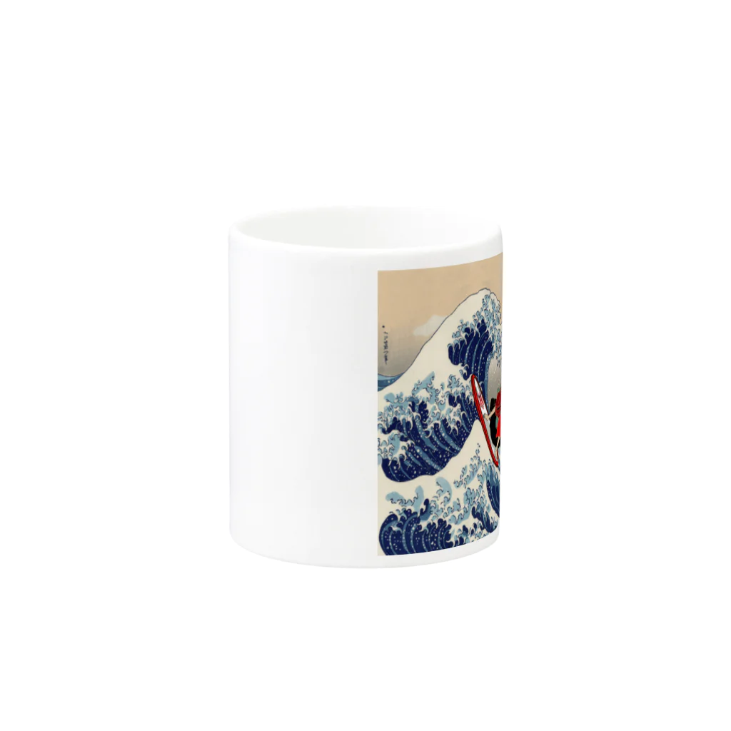 Shu-s ArtworksのThe Great Wave off Kanagawa(KABUKI-MONO) マグカップの取っ手の反対面