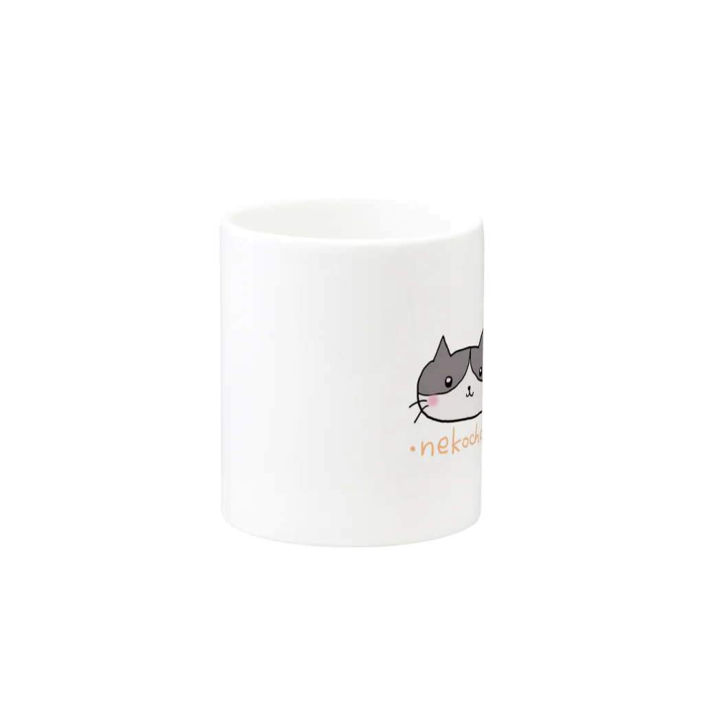 JUNKO-0121のハチワレねこちゃんイラストグッズ Mug :other side of the handle