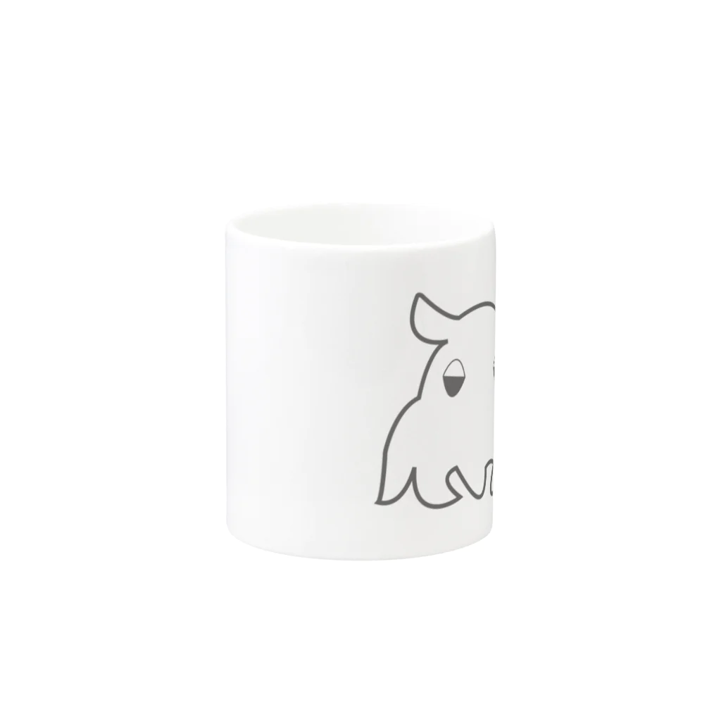 くらげばくだん雑貨店のねむいメンダコ灰 Mug :other side of the handle