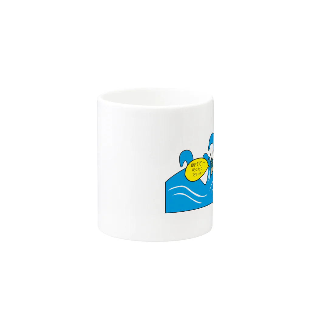 Drecome_Designの【金槌】波からキョトン【死ぬかと思った】 Mug :other side of the handle