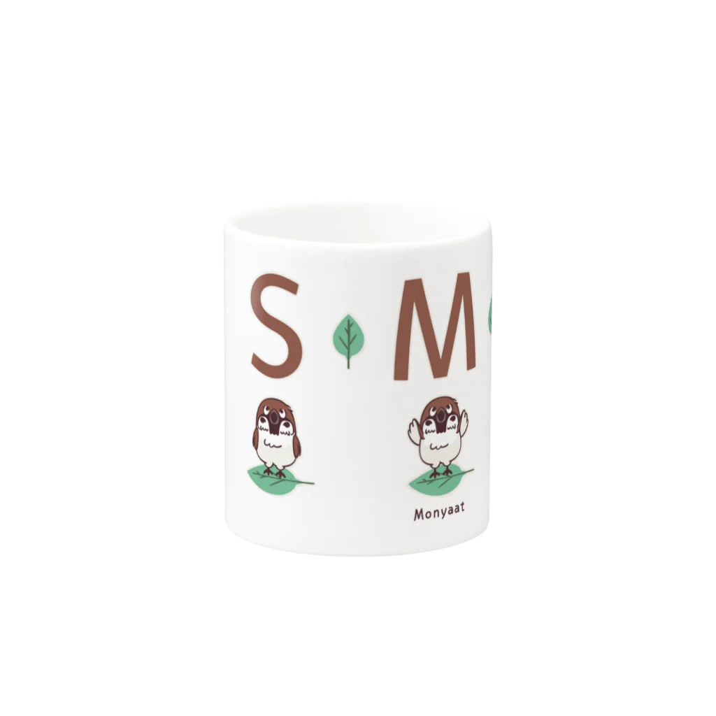 イラスト MONYAAT のスズメがちゅん SMLTシャツ Mug :other side of the handle