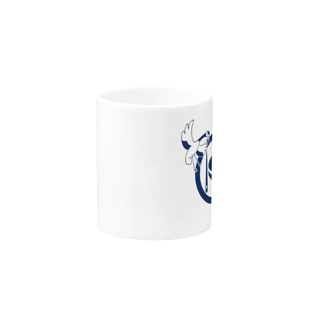 はりこま屋 雑貨部の鶴亀（紺 Mug :other side of the handle