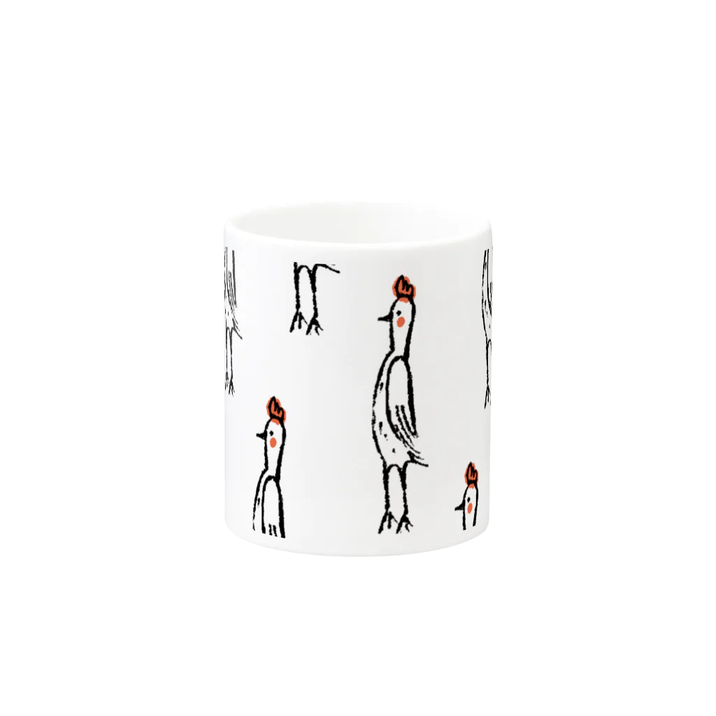 てら ねこグッズのニワトリさん柄 Mug :other side of the handle