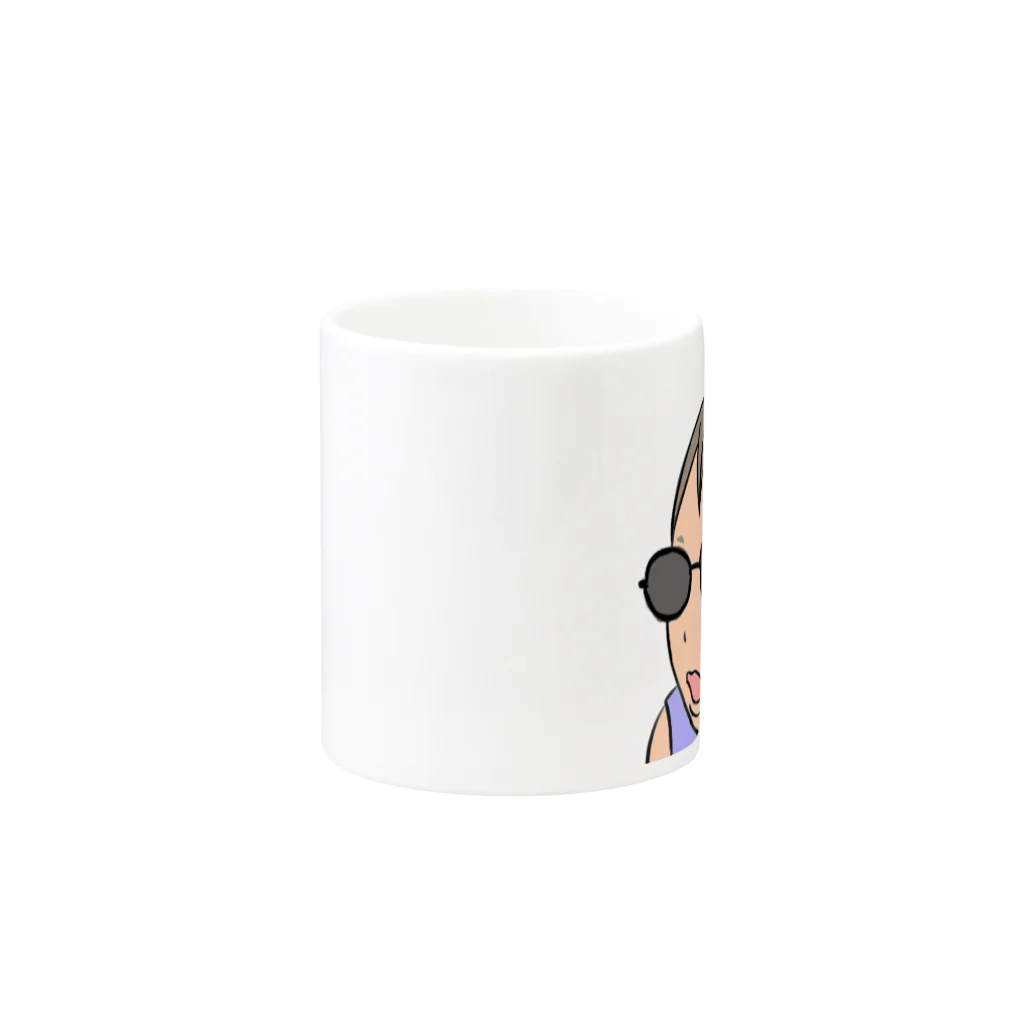 なつこ@3y1mのdark glasses BABY Mug :other side of the handle