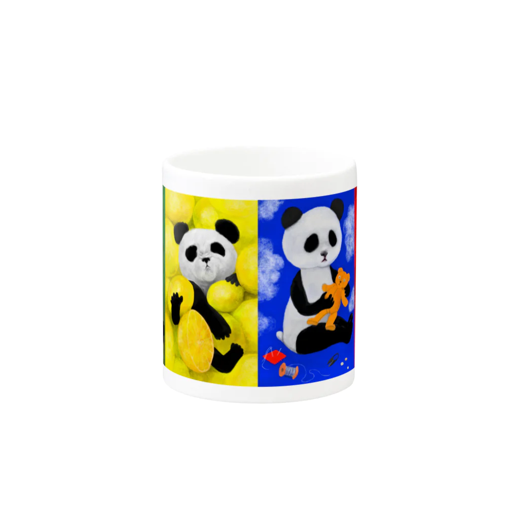 Washiemon and Ai-chan's ShopのPANDA 4 Colours Mug :other side of the handle