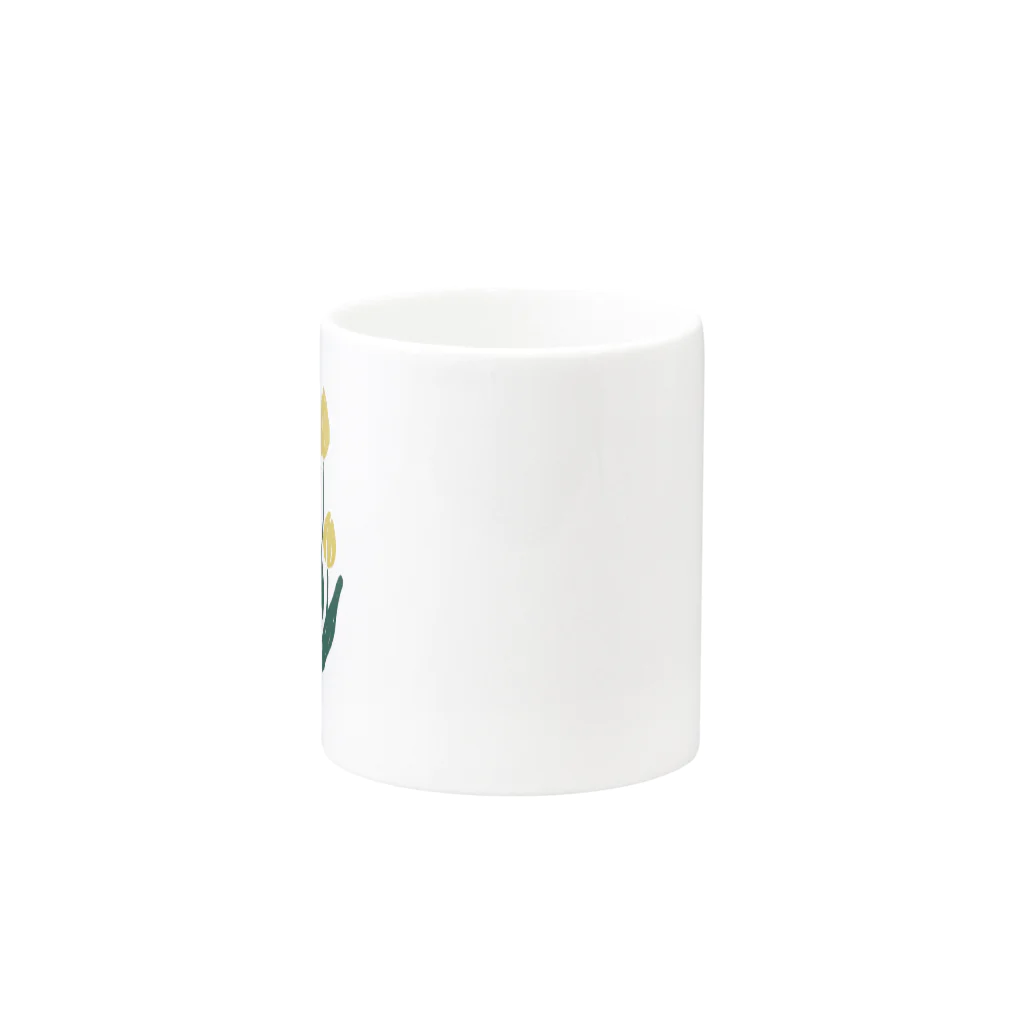 tulipの白地　tulip Mug :other side of the handle