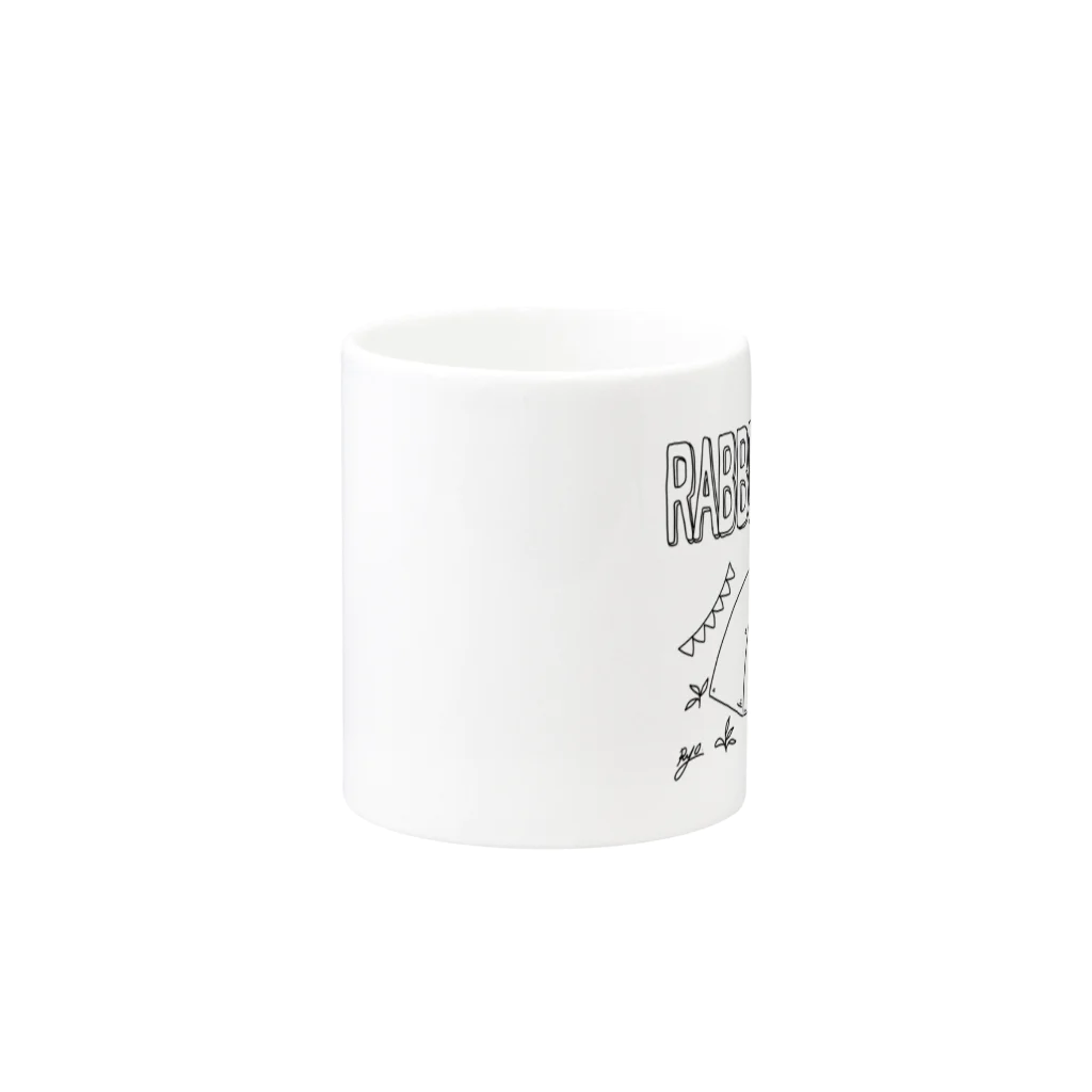 RYo（イラストレーター）のラビットキャンプ・テント Mug :other side of the handle