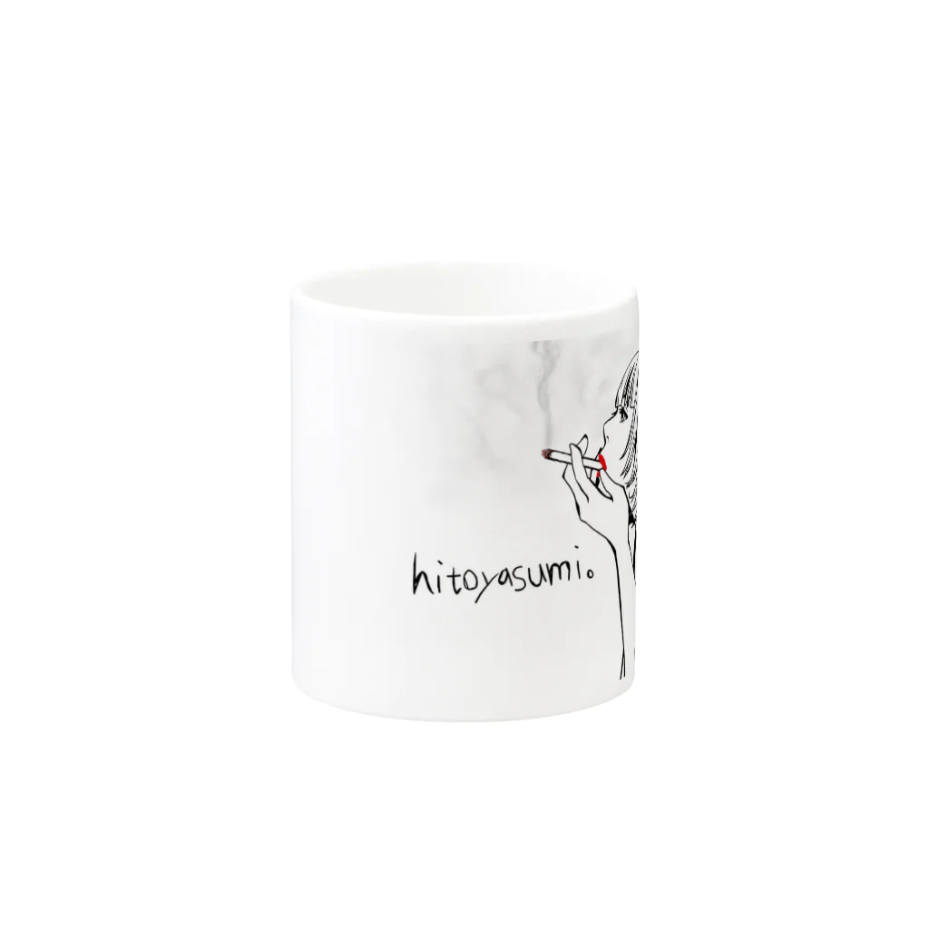 hitoyasumi。のhitoyasumi。 Mug :other side of the handle