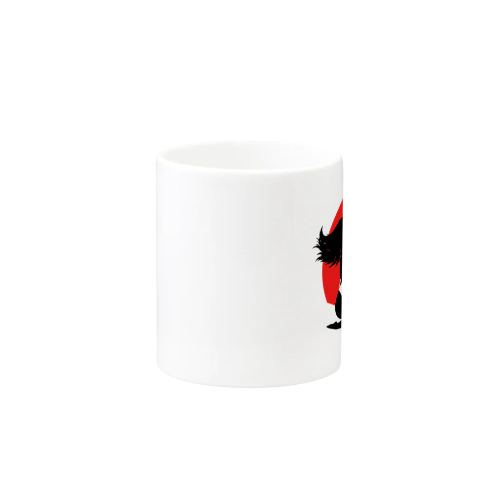 NOBODY754のThreesome Sun (Black) Mug :other side of the handle