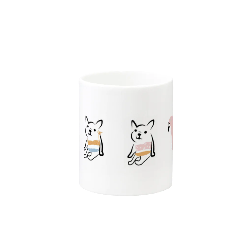 HER AND MARSHMALLOWのサマービキニ　フレンチブルドッグ Mug :other side of the handle