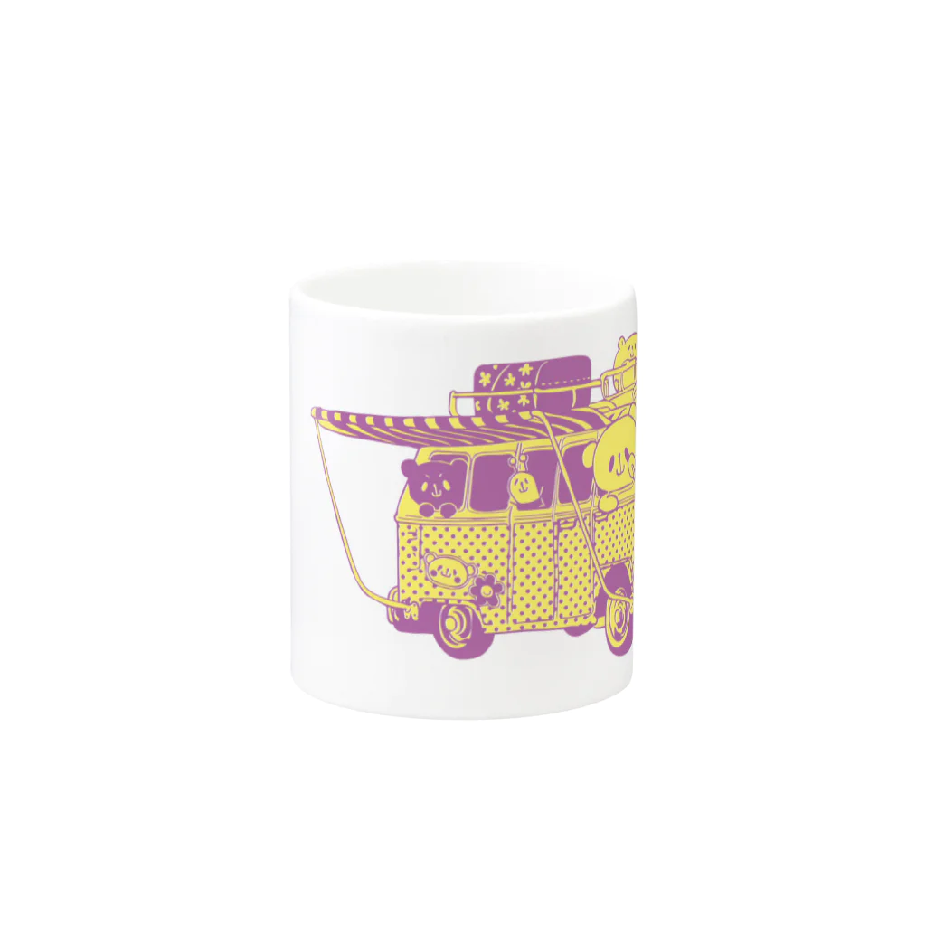 おやまくまオフィシャルWEBSHOP:SUZURI店のドライブおやまくま マグカップの取っ手の反対面