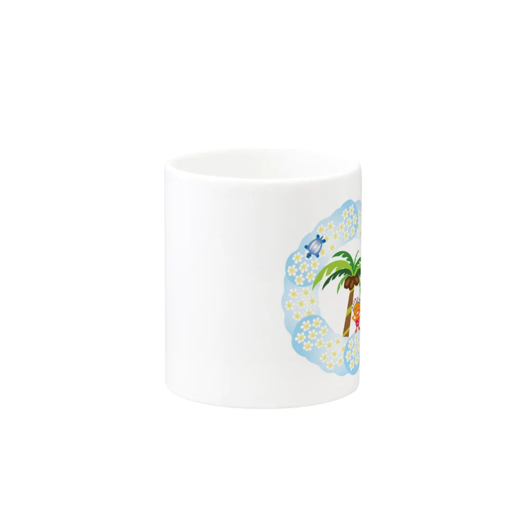 ジルトチッチのデザインボックスのさわやかビーチの花飾りのクレコちゃん マグカップの取っ手の反対面