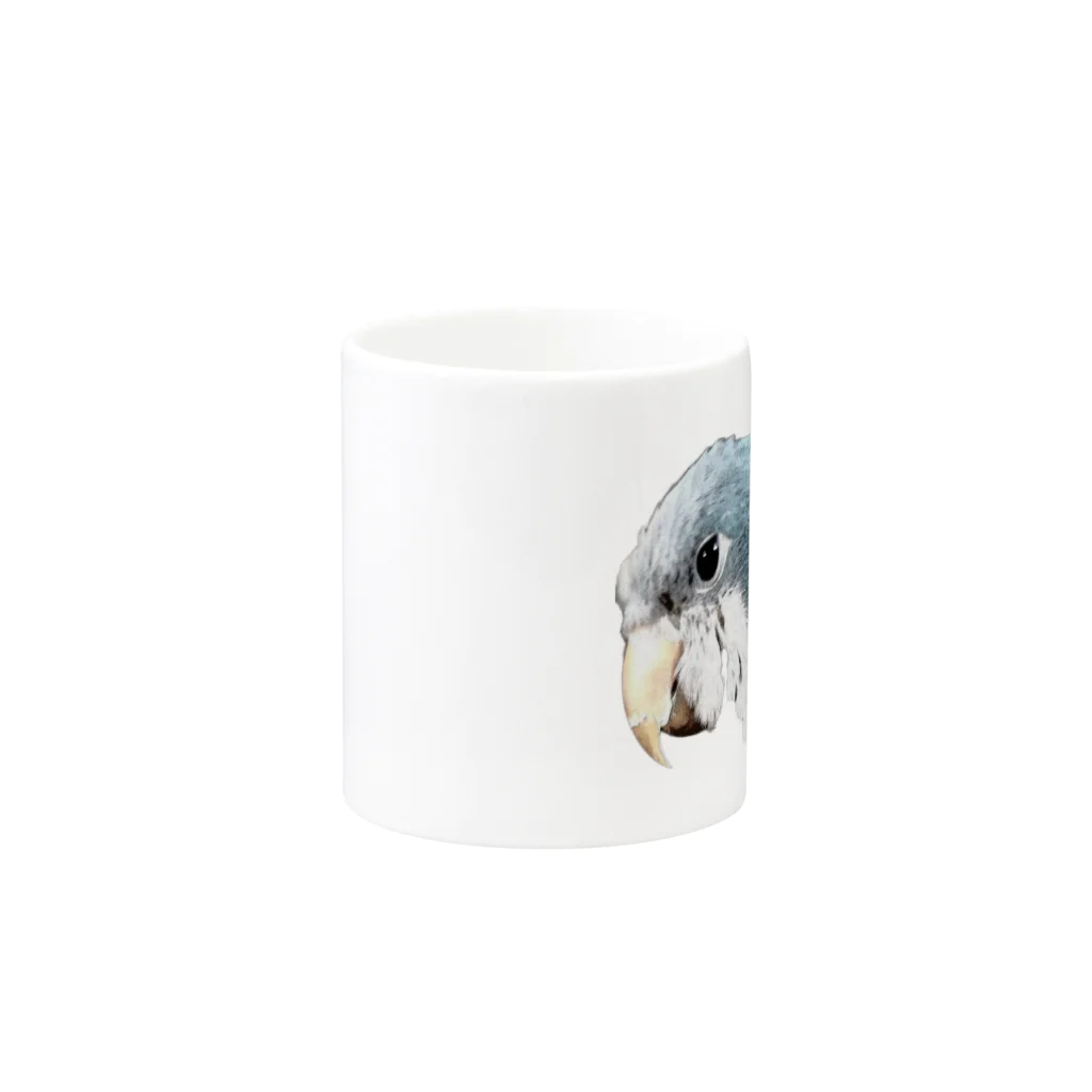 鳥鳥鳥(トリプル)の鳥鳥鳥 オキナインコ マグカップの取っ手の反対面