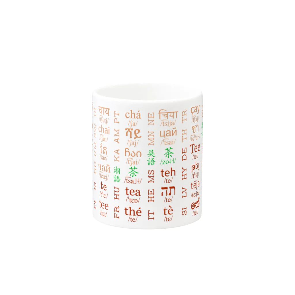 言語系グッズを作ってみるショップの多言語ティー Mug :other side of the handle