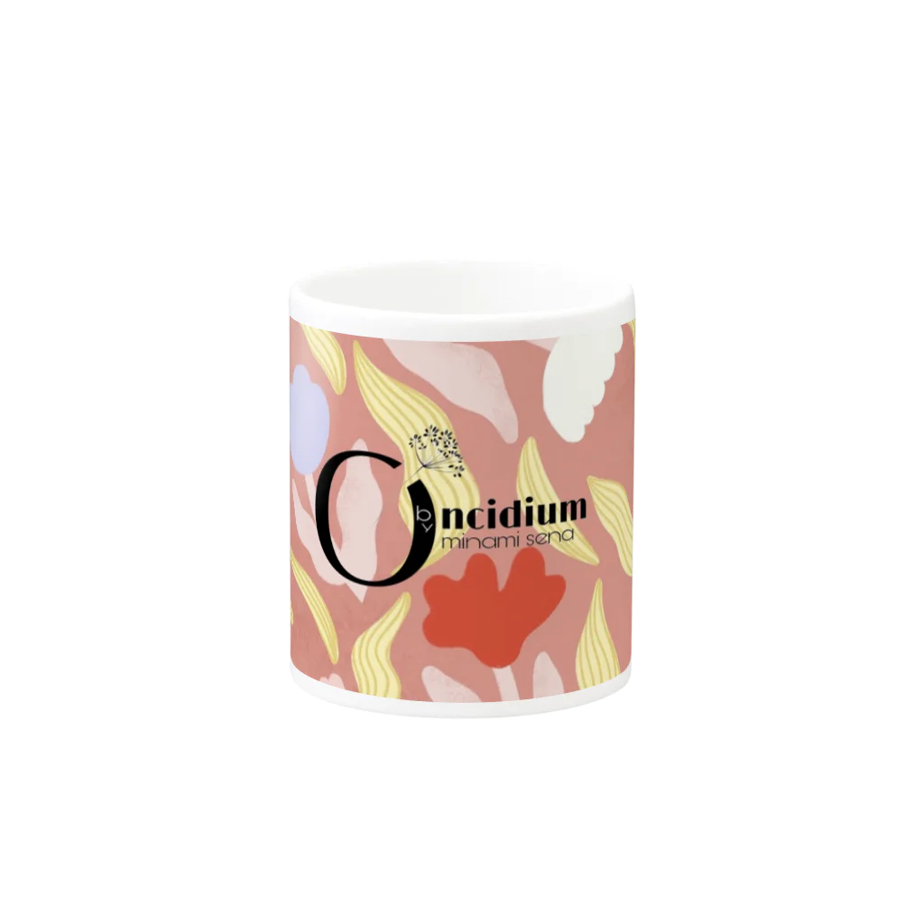 Oncidium  by minamisenaのフラワー✖️ロゴ マグカップの取っ手の反対面