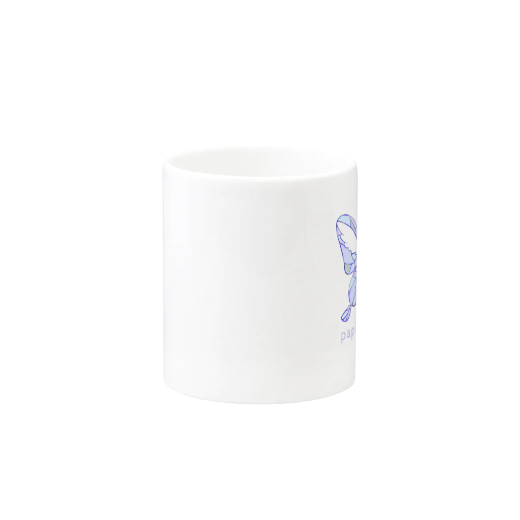 papillon bleuの蝶々　はばたき Mug :other side of the handle