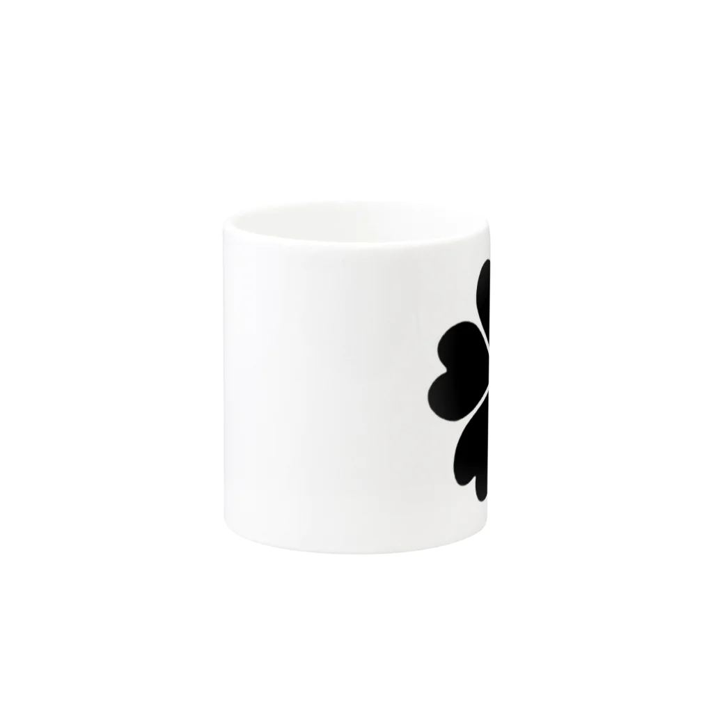 五つ葉ショップの五つ葉のクローバー(白黒逆ver Mug :other side of the handle