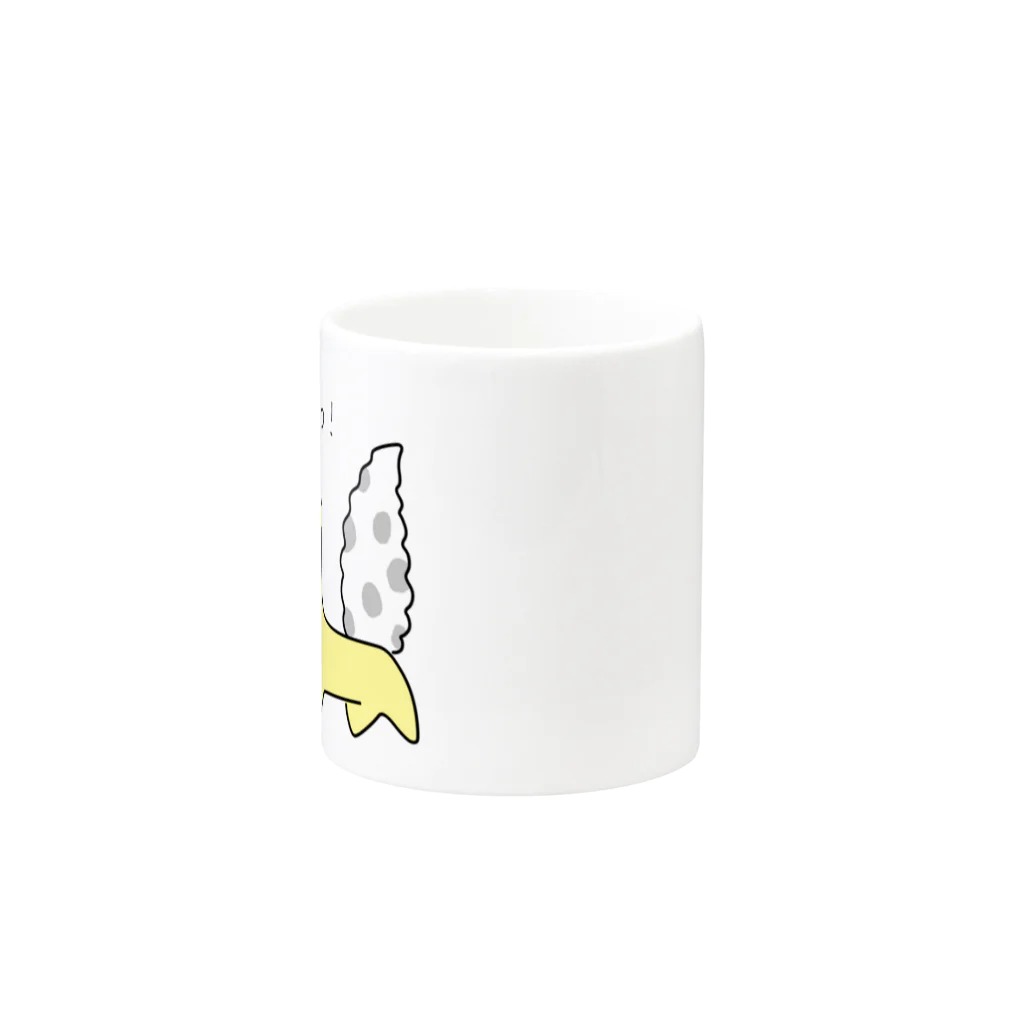 はちゅ部屋-爬虫類・両生類好きのデザイングッズ-のへたうま「れおぱっ！」カラー Mug :other side of the handle