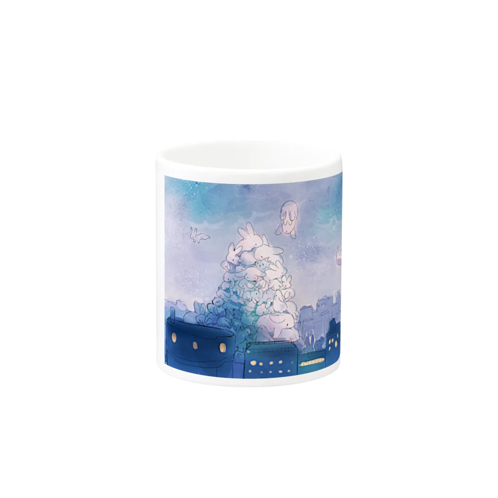 まにのの「今夜は大雪です」 Mug :other side of the handle