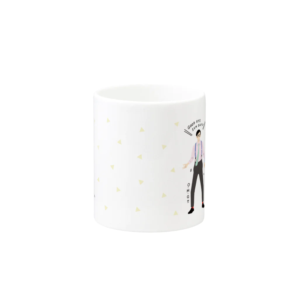 よしもと芸人オフィシャルショップのzakkaYOSHIMOTO おいでやすこが Mug :other side of the handle