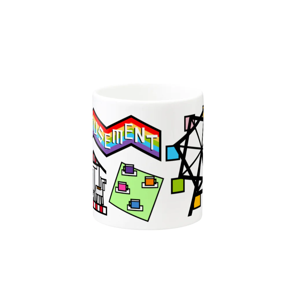 生物＝ケモノのヲ店の『かくばる』amusement park Mug :other side of the handle