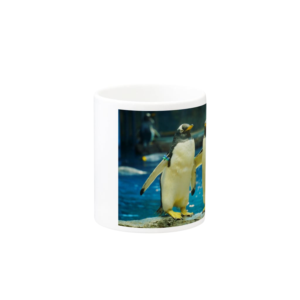 ペンギンの写真のジェンツーペンギン　写真　リアル　仲良し Mug :other side of the handle