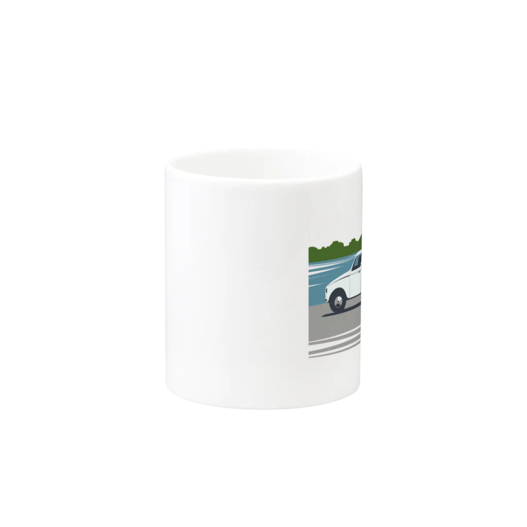 ジョンの乗り物イラストのacadians Mug :other side of the handle