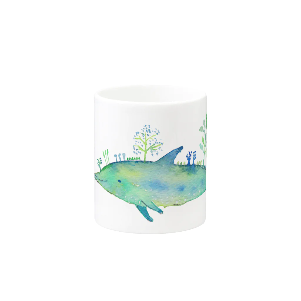 羊の水彩画 植物イルカ Mug :other side of the handle