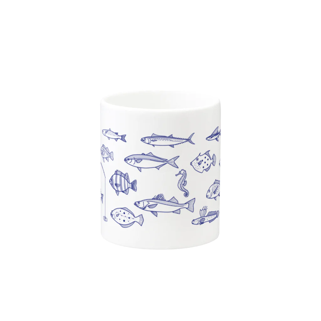 Umikko8823のお魚　青LINE Mug :other side of the handle