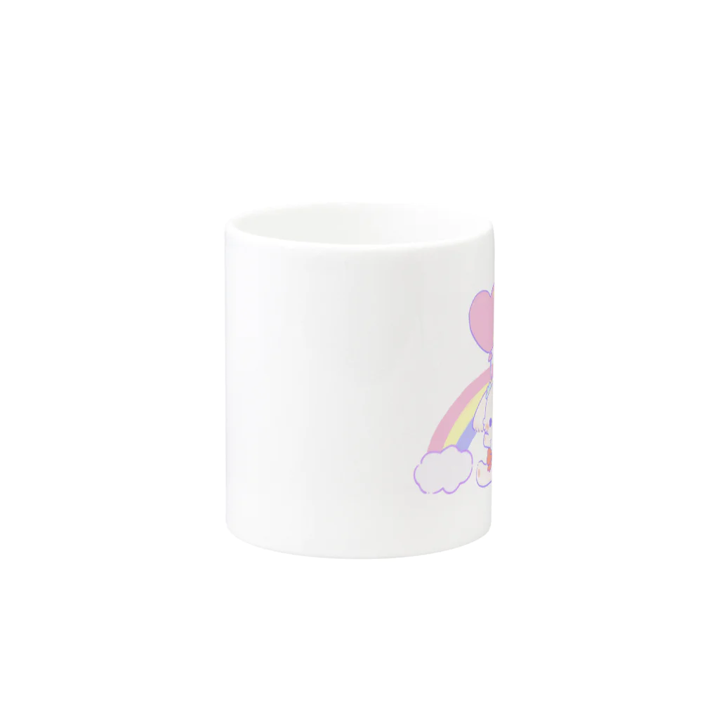 ひらきたのふわふわうるふさん Mug :other side of the handle