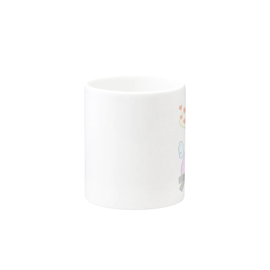 momopiss.shopのおひるねむし。「love!」 Mug :other side of the handle