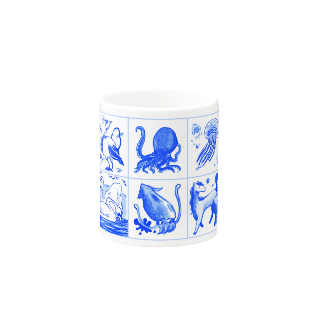 aosansyoのaosansyo10周年記念タイル画 Tiles connecting decade Mug :other side of the handle
