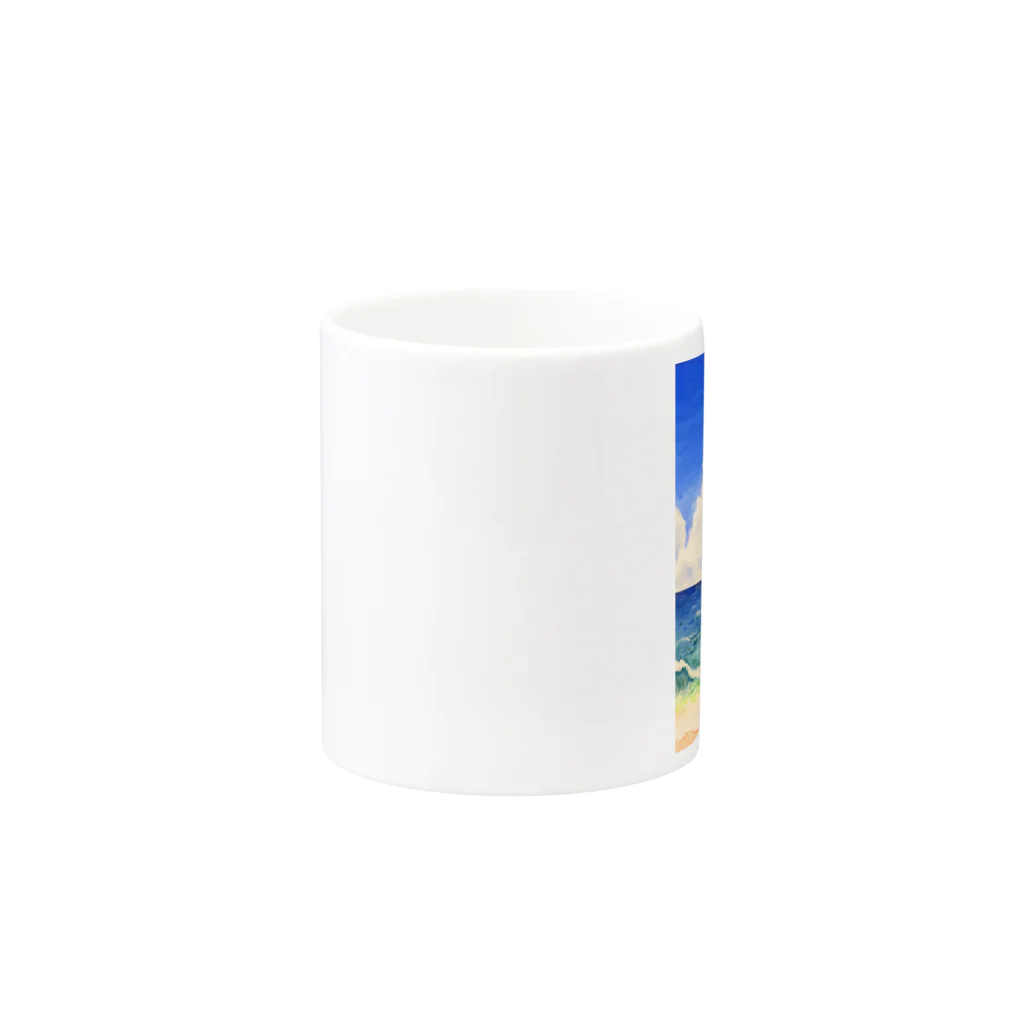 カフェオレの蒼は藍より青く Mug :other side of the handle