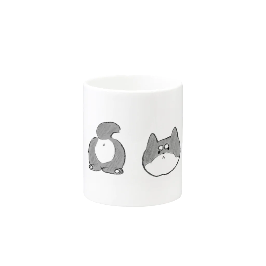 よ し だ屋の柴犬の顔とお尻 Mug :other side of the handle