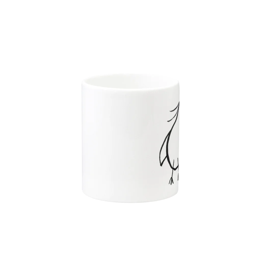 開運⭐️アオサギーヌちゃん♪のRed flower＃1. Mug :other side of the handle