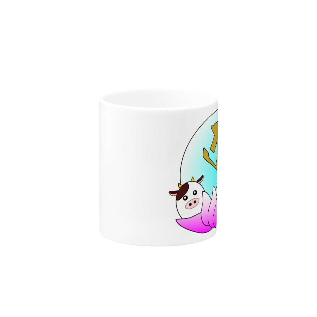 PY Kobo Yuko’ｓ Galleryの【開運祈願】丑年生まれ守護梵字タラーク Mug :other side of the handle