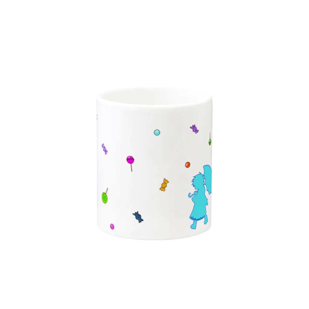 Draw freelyの飴降り Mug :other side of the handle
