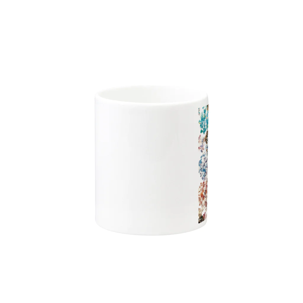 蜂須賀(Hachisuka)の蜂と紫陽花 Mug :other side of the handle