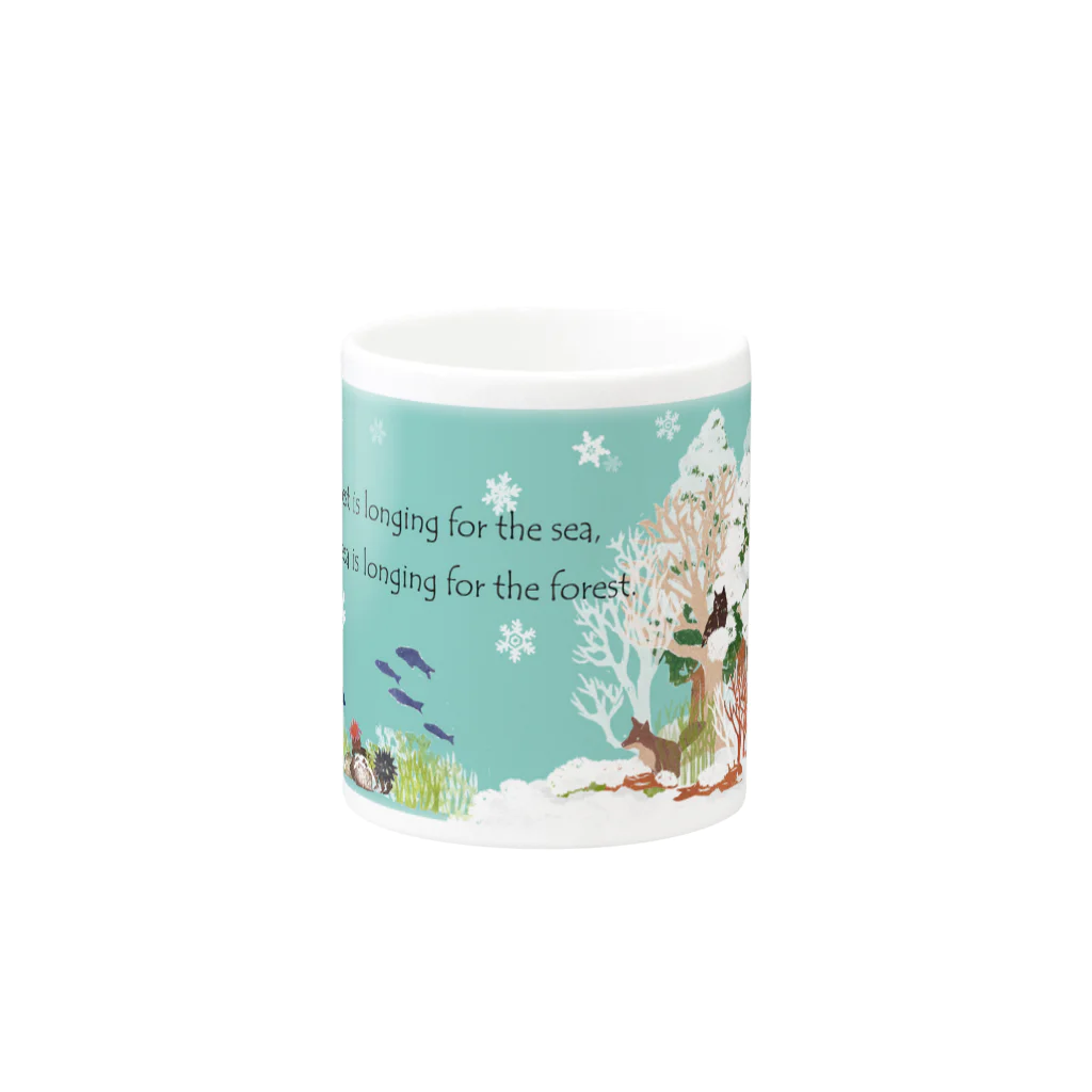 haruの"森は海の恋人"冬 Mug :other side of the handle