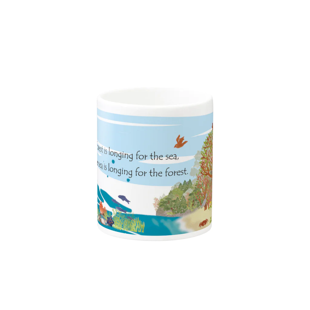 haruの"森は海の恋人"夏 Mug :other side of the handle