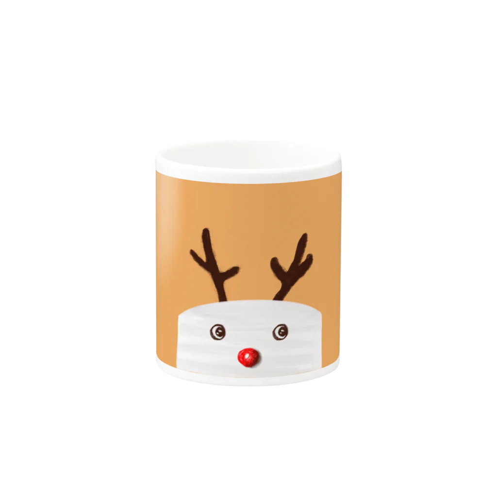 Niea999’s プチハッピー shopのXmas nose - beige Mug :other side of the handle