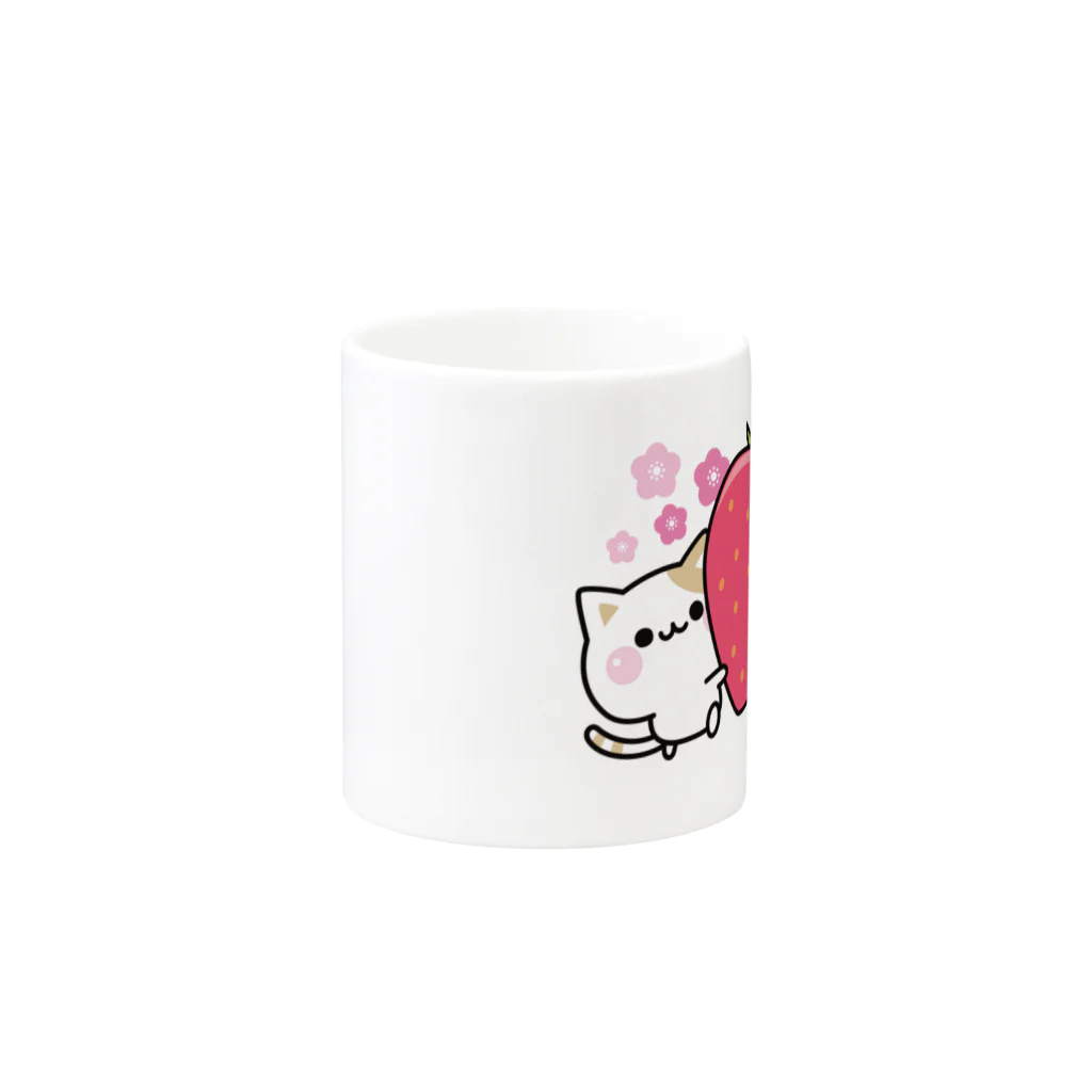 DECORの気づかいのできるネコ　いちごver. Mug :other side of the handle