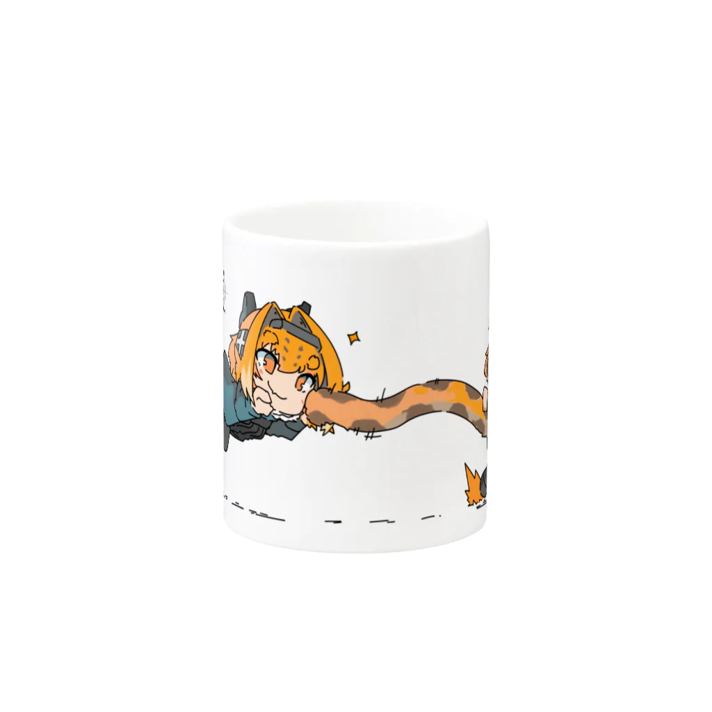 阿呆からしゅのクズテツロンドマグカップ Leopard Mug :other side of the handle