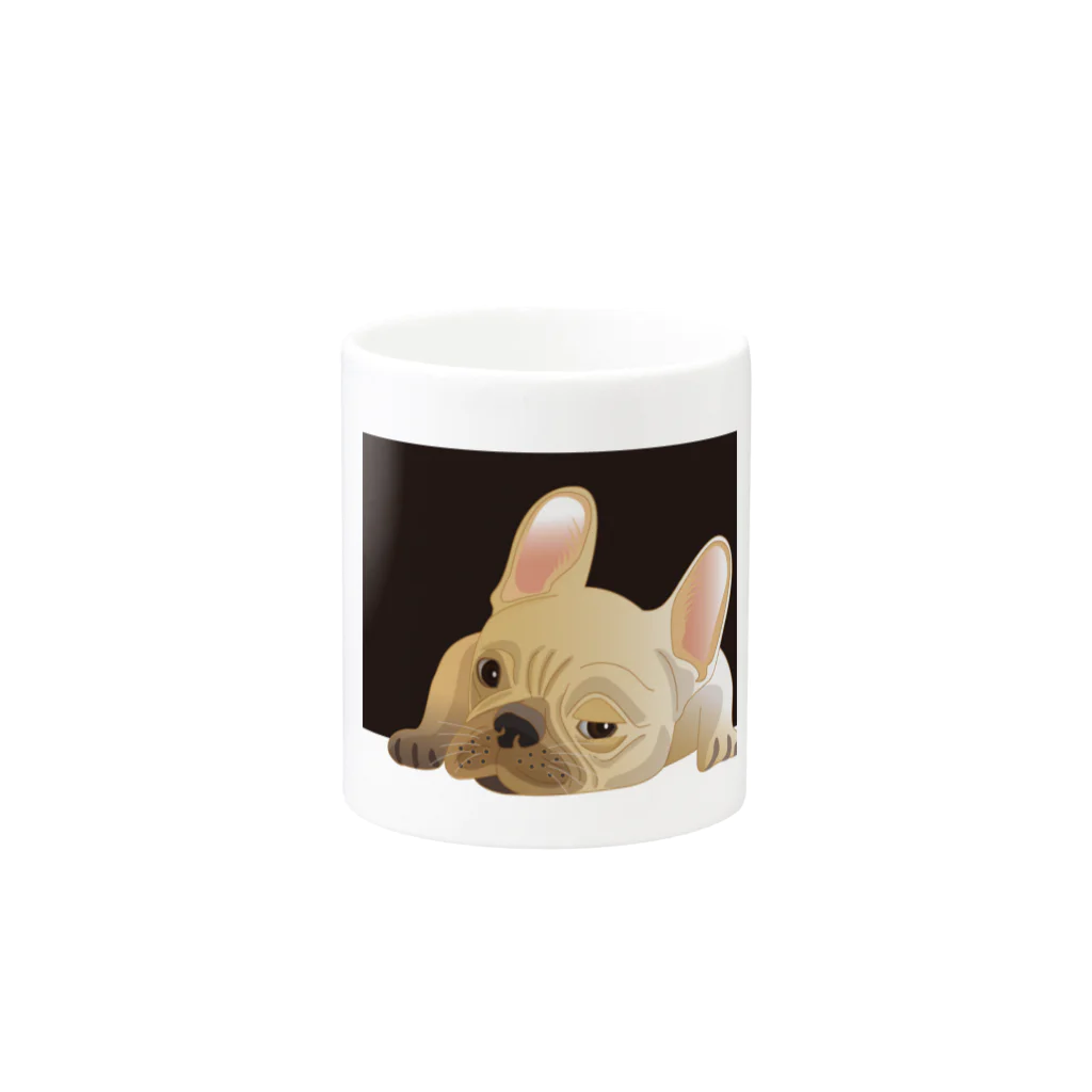 まみおデザインのフレブルくん（クリーム） Mug :other side of the handle