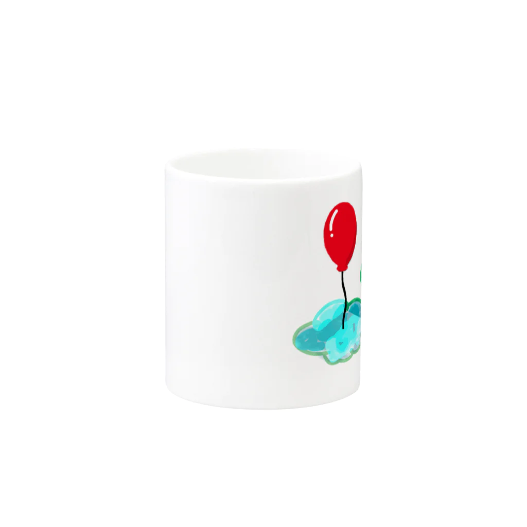 ねこのひげの赤い風船 Mug :other side of the handle