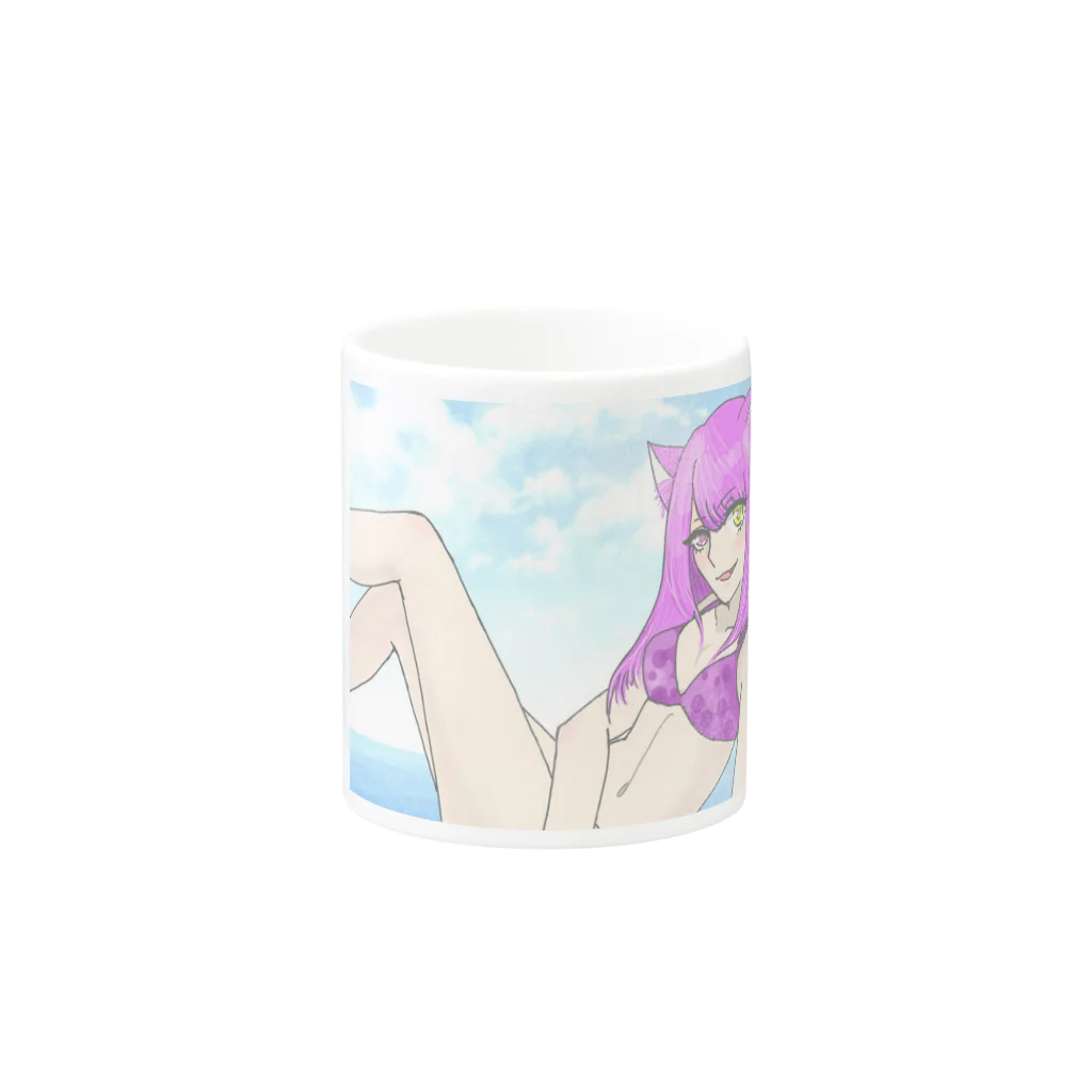 きらきら物販のきらにゃん物販 Mug :other side of the handle