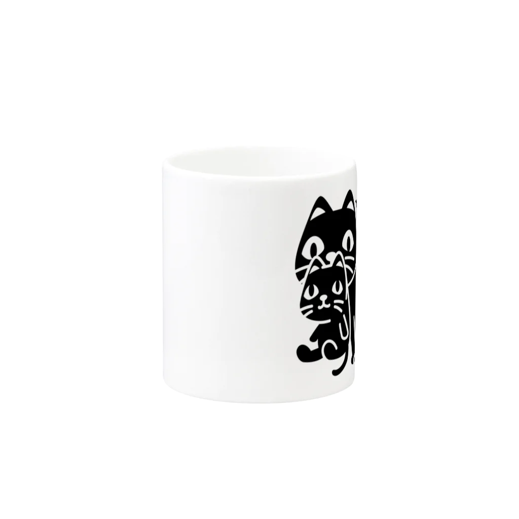 イラスト MONYAAT のやみねこ、ろっぽ Mug :other side of the handle