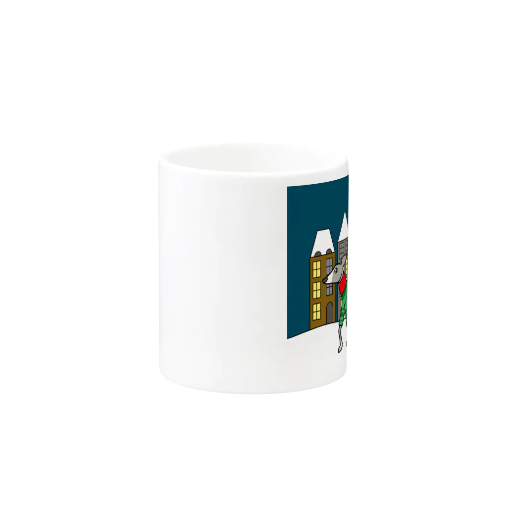 へちまめろんのクリスマスの街とイタグレ Mug :other side of the handle