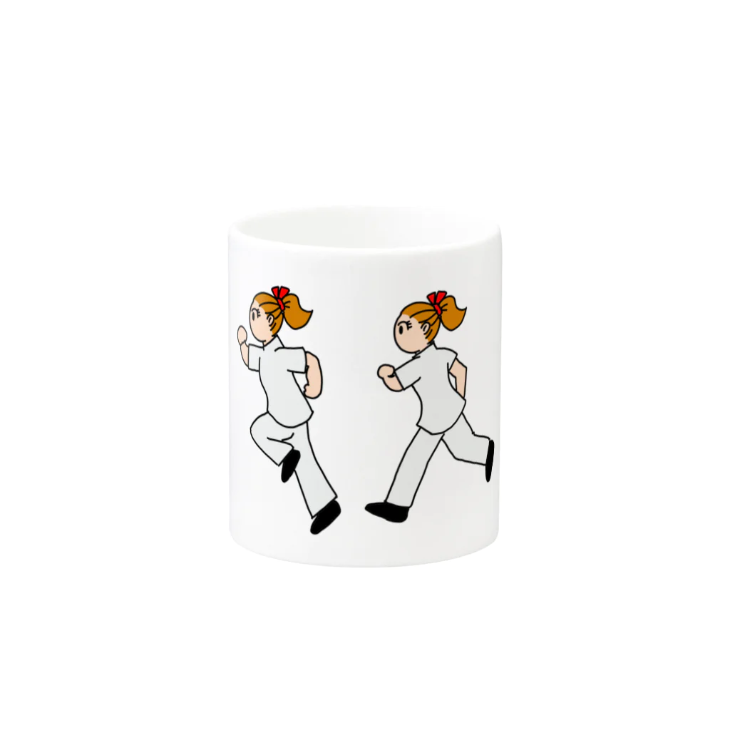 AJCOMPANYの医療系女子走る マグカップの取っ手の反対面