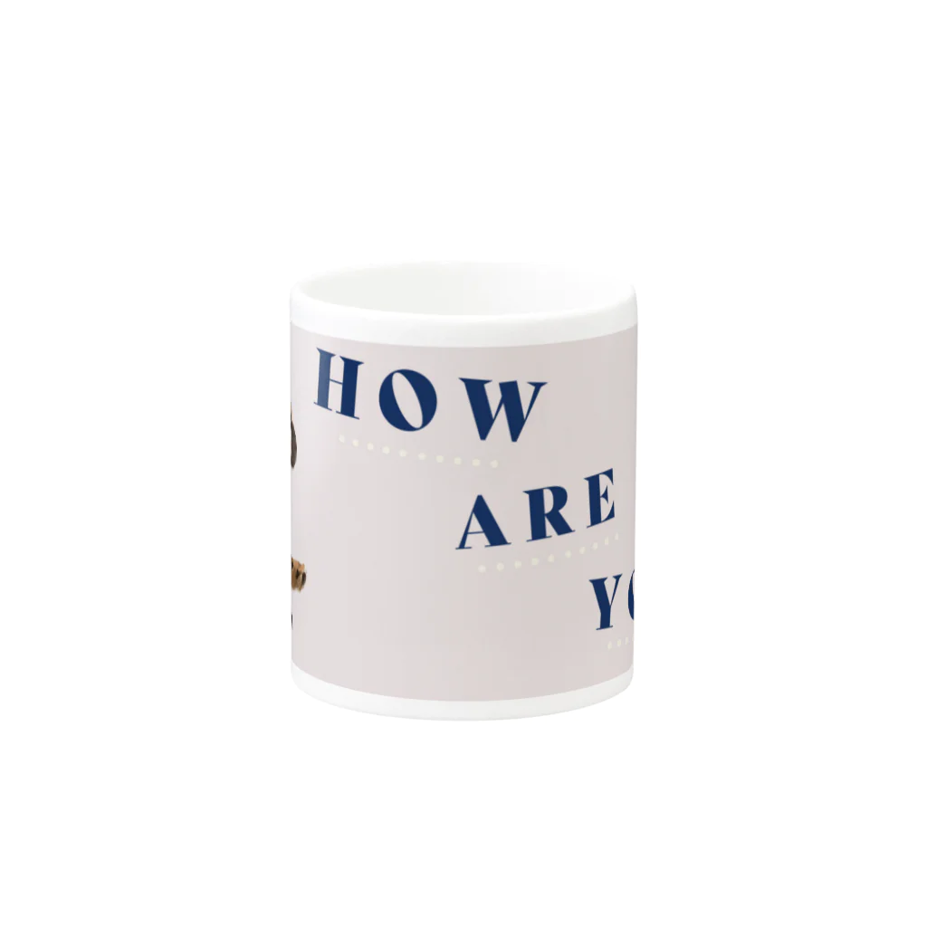 DOG FACEのHOW ARE YOU? ダックスグッズ【わんデザイン-1月】 Mug :other side of the handle